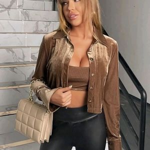 Ribbed Knit Velvet Crop Top Jacket & Cami